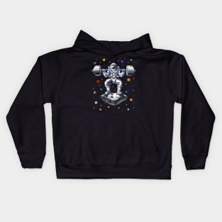 Astronaut Fitness Squats Kids Hoodie